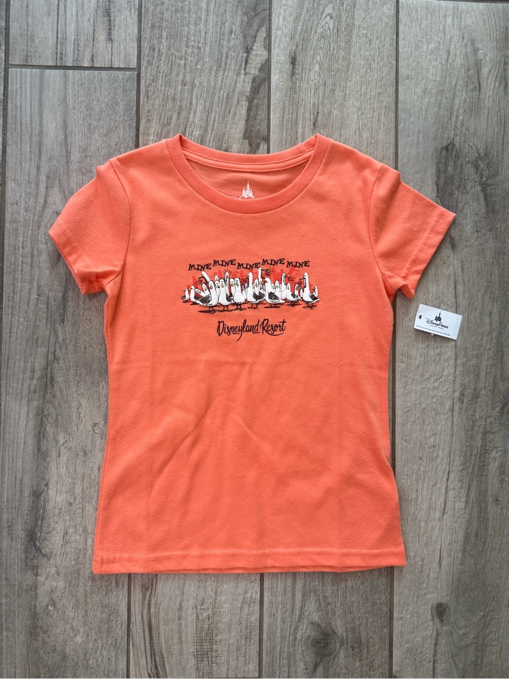 Disney Orange Short Sleeve Tee seagulls Graphic